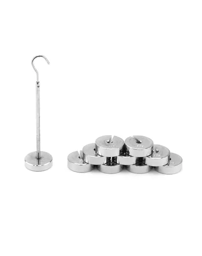 Vista 3 de QWORK 2 juegos de pesas ranuradas, juego de 9 piezas de masa ranurada con perchas - 9 pesos (1.76 oz) - 17.76 oz, WD30030
