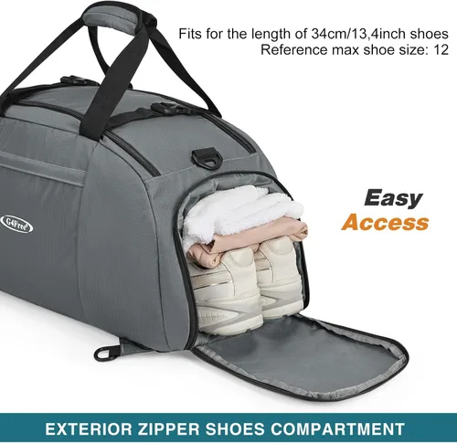 Vista 3 de G4Free Mochila de lona de 40L de tres usos para gimnasio, mochila para hombre y mujer, mochila deportiva con compartimento para zapatos, mochila