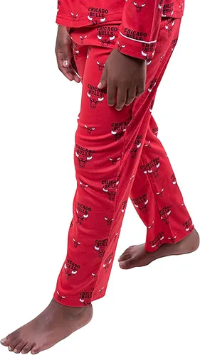 Vista 4 de Ultra Game NBA Boys 2-Piece Loose-fit Button Down Pajamas Set (Sizes 4-20)