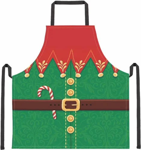 Vista 77 de Dreaweet Delantal de cocina unisex con cuello ajustable de Navidad