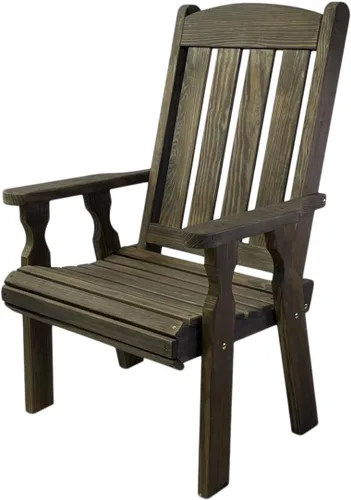 Vista 8 de Amish Casual Silla de patio tratada con misión de respaldo alto de 600 libras (mancha de cedro)