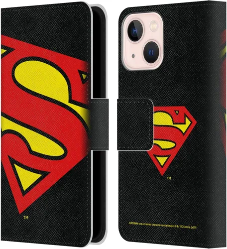 Vista 64 de Head Case Designs Funda de piel con licencia oficial de Superman DC Comics con logotipos negros y rojos compatible con Apple iPhone 11