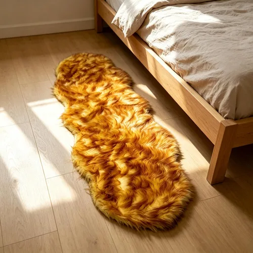 Vista 13 de Faux Fur Sheepskin Rug 2x6 ft, Fluffy Area Rug for Bedroom Living Room Aqua