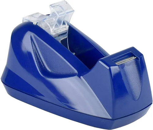 Vista 2 de Acrimet Dispensador de cinta de escritorio premium, plástico, base antideslizante (resistente) (color azul oscuro) Heavyweight non-slip base for
