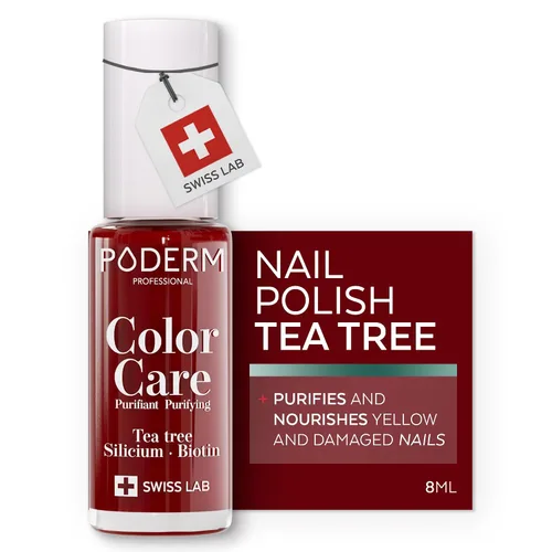 Vista 9 de PODERM Esmalte de uñas, enriquecido con árbol de té y biotina, mejora la apariencia de las uñas, fórmula vegana, para manos y pies, laboratorio Rosa