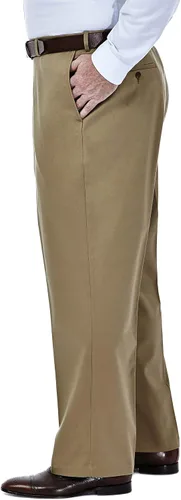 Vista 2 de Haggar Men's Premium No Iron Khaki Classic Fit Expandable Waist Flat Front Pant Reg. and Big & Tall Sizes