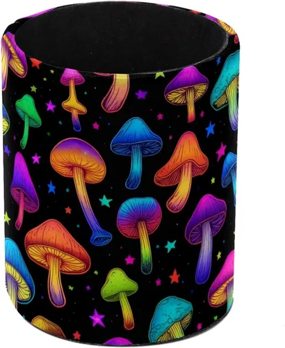 Vista 10 de Taza de PVC para escritorio, taza de lápiz rosa con mariposas para organizador de bolígrafos de escritorio, soporte para brochas de maquillaje
