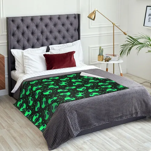 Vista 8 de Manta de Tiro de Alienígena Suave Acogedora de Felpa Cálida de Forro Polar para Sofá Sillón Cama 60"X50