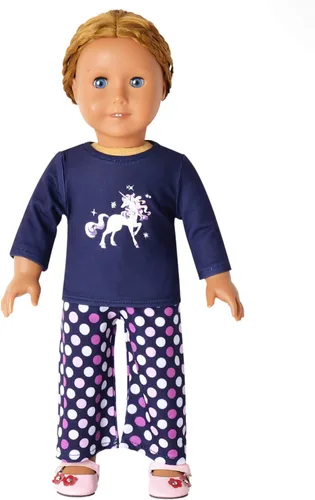 Vista 87 de QPANCY Conjunto de pijamas a juego para niñas y muñecas, pijamas de manga larga para otoño e invierno