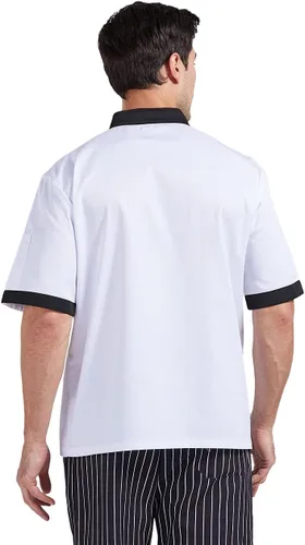 Vista 2 de Nanxson Chaqueta de chef unisex para hombre, abrigo de chef para restaurante, cocina, uniforme CFM0016