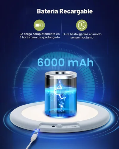 Vista 3 de Lámpara de techo alimentada por batería de 7.48 pulgadas con control remoto, luz de ducha recargable impermeable, luces de techo con sensor