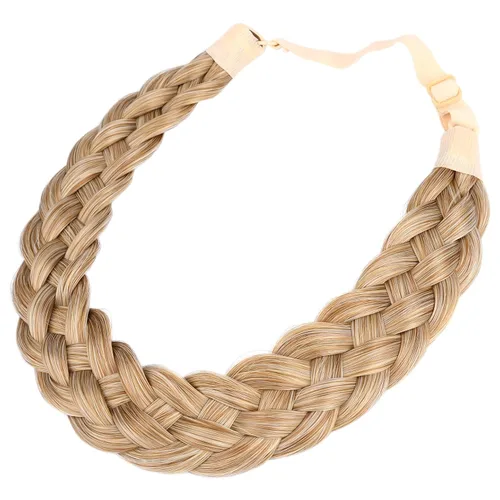 Vista 10 de Diadema clásica de cabello sintético trenzado de 5 hebras, trenzas gruesas y anchas, extensión de cabello con elástico para mujeres y niñas