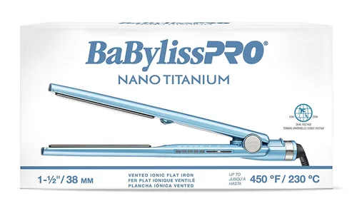 Vista 4 de BabylissPRO Nano Titanium Specialty Ionic Hair Straightener, Professional Flat Iron For All Hair Types