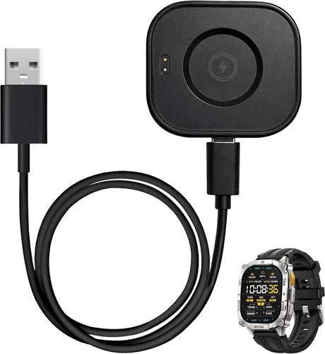 Vista 9 de CARBINOX Cargador de reloj inteligente, cable de carga USB magnético de 2 pines Blaze S