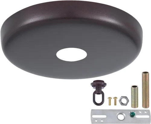 Vista 3 de B&P Lamp Kit de placa de techo redondeada (bronce antiguo)