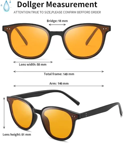 Vista 5 de Dollger Gafas de sol redondas para mujeres y hombres clásicas vintage retro UV400