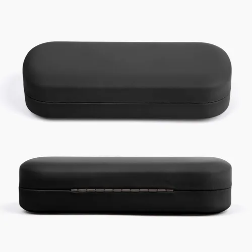 Vista 2 de Oplee Estuche rígido para lentes con paño de microfibra gris