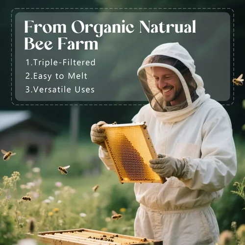 Vista 2 de NORVENCE Gránulos de cera de abejas 4.5 KG, cera de abejas blanca pura y natural para hacer velas, cuidado de la piel DIY, bálsamo labial, jabón