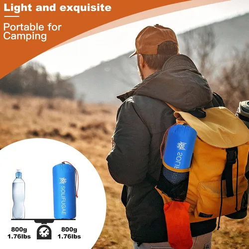 Vista 7 de Tapete de dormir autoinflable para campamento, almohadilla de campamento ancha y gruesa con almohada, cama ligera de aire individual, impermeable