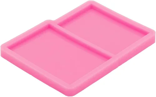 Vista 6 de Molde rectangular de silicona de resina para epoxi, agarre de teléfono, enchufe – Carrete de insignia con forma rectangular de bricolaje, dijes