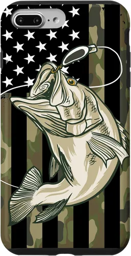Vista 12 de Funda de camuflaje para iPhone 16, diseño de bandera estadounidense, pescador, pescador, camuflaje