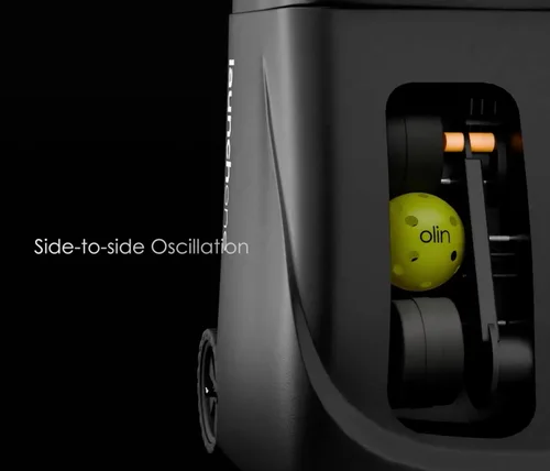 Vista 4 de OLIN LaunchONE - Máquina de entrenamiento para lanzador de bolas de pickleball, funciona con pilas, portátil, rotación automática