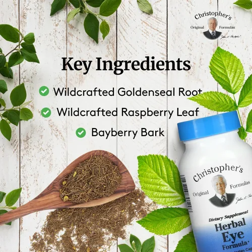 Vista 3 de Christopher's Original Formulas Herbal Eye Formula - Vitaminas para el cuidado de la vista - Suplemento natural de apoyo para los ojos con hierbas
