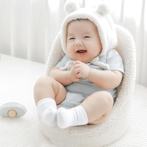 Vista 3 de Calcetines para bebé, calcetines blancos para recién nacidos y bebés, paquete de 15 (0-33-66-12 meses), bautismo y bautizo, niñas y niños