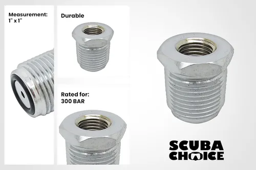 Vista 2 de Scuba Choice Buceo Buceo Hembra 1/4 NPT a Macho Din Adaptador Rosca