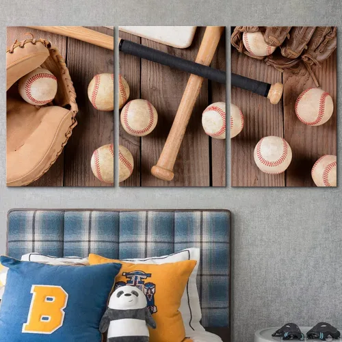 Vista 192 de wall26 Lienzo enmarcado para pared, juego de arte de primer plano, detalles de costuras de béisbol, atletas deportivos, fotografía, moderno