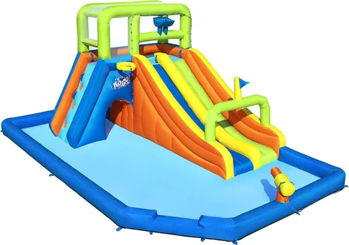 Vista 14 de H2OGO! Waterfall Waves Kids Inflatable Water Park with Heavy-Duty Blower Ondas de cascada