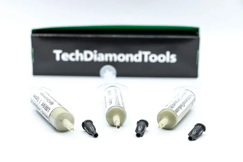 Vista 6 de TechDiamondTools Kit de 3 pasta de pulido de diamante compuesto de pulido hecho en EE. UU. Grano 400 600 1050 Pasta lapidaria para vidrio de roca