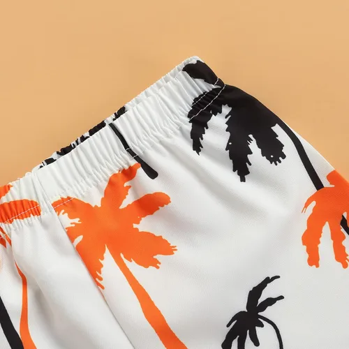 Vista 5 de Conjunto de pantalones cortos para niños pequeños, camiseta estampada junto al mar, 2 piezas, ropa de verano