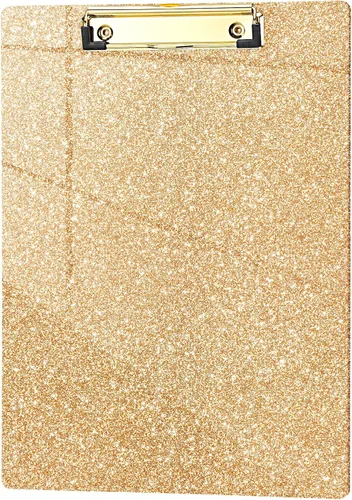 Vista 99 de Hongri Portapapeles de Plástico y Acrílico con Purpurina, 8.5x11" Portapapeles Tamaño Carta A4 Estándar para Aula, Profesor, Mujeres. Bonito