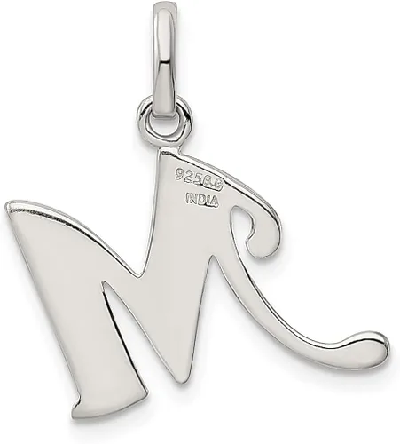 Vista 4 de ICE CARATS Collar con dije de plata de ley 925 con letra M con nombre inicial y monograma, joyería fina para mujer, regalos para ella