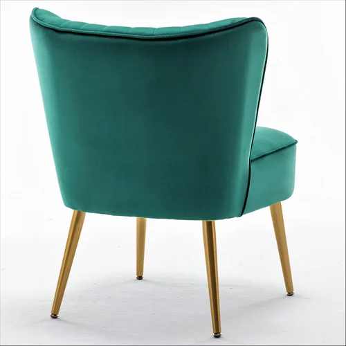 Vista 7 de Container Furniture Direct Silla moderna de terciopelo para sala de estar, dormitorio o entrada, diseño elegante y cómodo sin brazos con patas