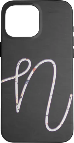 Vista 19 de Carcasa para iPhone 16 con monograma de letra N de plata clara