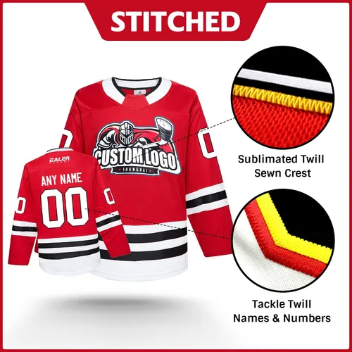 Vista 4 de Camiseta personalizada de la serie H900 National Ice Hockey League Team Practice Jersey para jóvenes a adultos mayores - Personalización