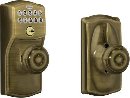 Vista 26 de SCHLAGE FE595VCAM716ACC FE595VCAM/ACC 716 cerradura de teclado para puerta, con manija Accent, flexible, bronce envejecido
