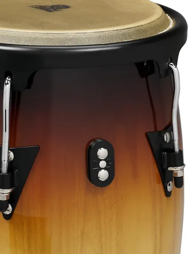 Vista 4 de Latin Percussion LP Aspire - Juego de madera Congas de 11 y 12 pulgadas con doble soporte, color negro