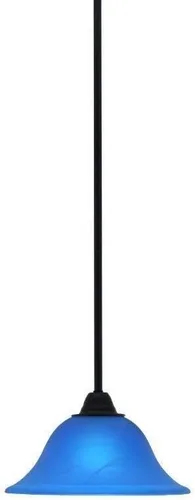 Vista 37 de Toltec Lighting Paramount - Mini colgante de 1 luz en acabado negro mate con cristal de arte perla de 7 pulgadas y estilo negro