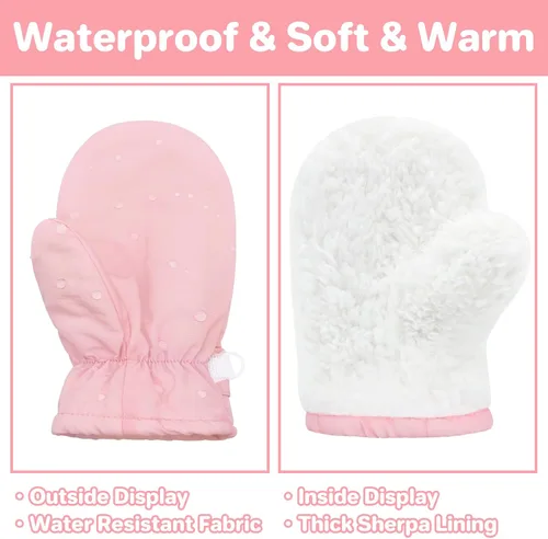 Vista 50 de QikQik Guantes de invierno impermeables para niños pequeños - Guantes de nieve para bebés