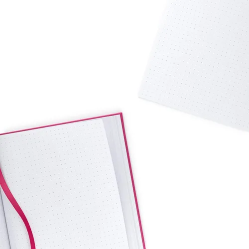 Vista 3 de ARTEZA Diarios punteados, juego de 2, 6 x 8 pulgadas, 96 hojas, diseño de vertido acrílico y rosa oscuro, cuadernos estéticos con papel liso