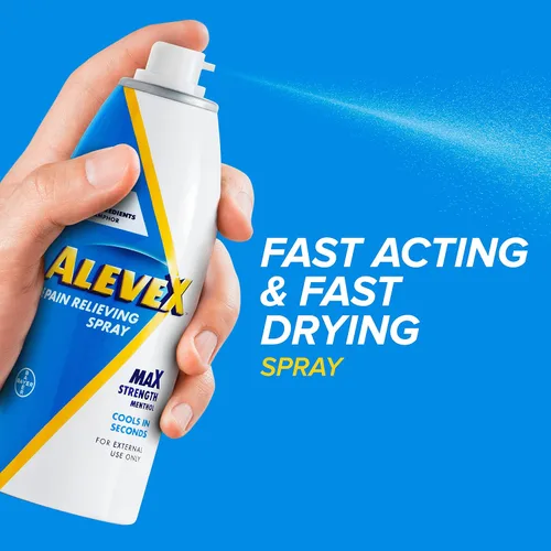 Vista 5 de AleveX Spray para aliviar el dolor, acción rápida y secado rápido para alivio dirigido del dolor, spray de 3.2 oz