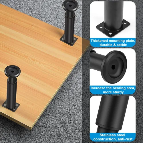 Vista 5 de Patas ajustables de metal para muebles de 4.7 a 7 pulgadas, extensión de patas de gabinete resistentes
