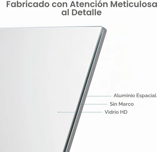 Vista 4 de NEZZOE Espejo de maquillaje sin marco de 12 x 7 pulgadas, espejo de 12 in-plata