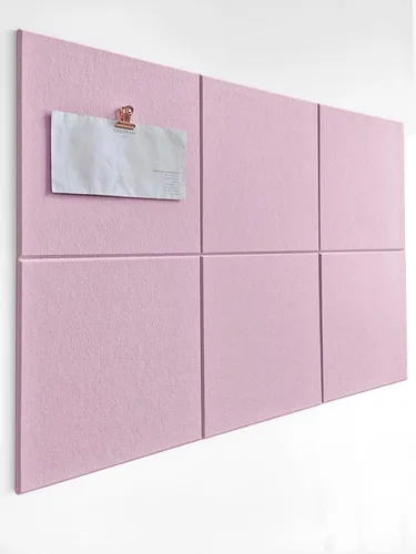 Vista 32 de Tabla de corcho alternativa de 24 x 36 pulgadas, paquete de 6 azulejos de pared de fieltro con pestañas adhesivas extraíbles seguras, tableros