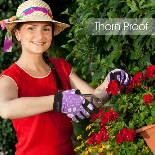 Vista 9 de COOLJOB Guantes de jardinería de goma a granel de tamaño mediano y guantes de trabajo a prueba de espinas, 7 pares en total
