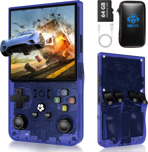 Vista 18 de R36T - Consola de juegos de mano retro, consola de juegos retro portátil con pantalla inspirada en CRT de 3.5 pulgadas, clásicos Arcade de 3500 mAh