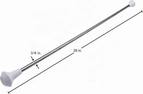 Vista 3 de Baton de Marcha Giratorio MVG de 28 pulg, de acero inoxidable con extremos de goma mini, eje de 3/8 con cinta para bailar. Baton para adultos.